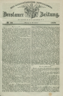 Breslauer Zeitung : mit allerhöchster Bewilligung. 1838, No. 24 (29 Januar) + dod.