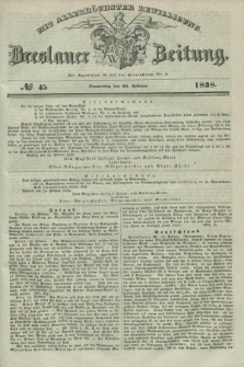 Breslauer Zeitung : mit allerhöchster Bewilligung. 1838, No. 45 (22 Februar) + dod.