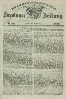 Breslauer Zeitung : mit allerhöchster Bewilligung. 1838, No. 206 (4 September) + dod.