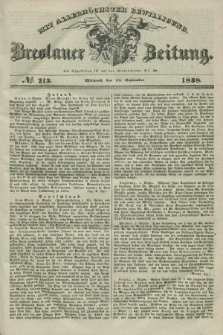 Breslauer Zeitung : mit allerhöchster Bewilligung. 1838, No. 213 (12 September) + dod.