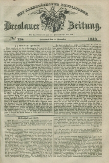 Breslauer Zeitung : mit allerhöchster Bewilligung. 1838, No. 258 (3 November) + dod.