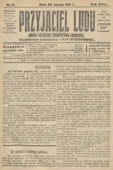 Przyjaciel Ludu : organ Polskiego Stronnictwa Ludowego. 1911, nr 9