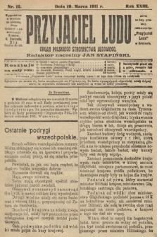 Przyjaciel Ludu : organ Polskiego Stronnictwa Ludowego. 1911, nr 12