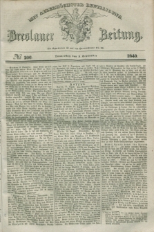 Breslauer Zeitung : mit allerhöchster Bewilligung. 1840, № 206 (3 September) + dod.