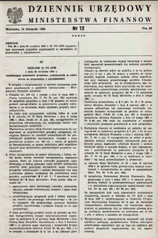 Dziennik Urzędowy Ministerstwa Finansów. 1964, nr 12