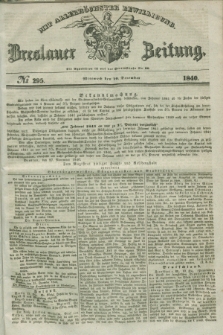 Breslauer Zeitung : mit allerhöchster Bewilligung. 1840, № 295 (16 December) + dod.