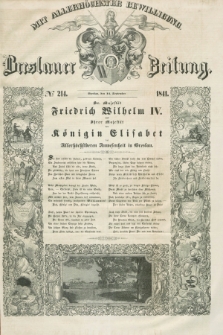 Breslauer Zeitung : mit allerhöchster Bewilligung. 1841, № 214 (14 September) + dod.