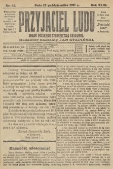 Przyjaciel Ludu : organ Polskiego Stronnictwa Ludowego. 1911, nr 42