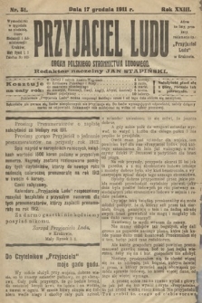 Przyjaciel Ludu : organ Polskiego Stronnictwa Ludowego. 1911, nr 51