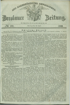 Breslauer Zeitung : mit allerhöchster Bewilligung. 1843, № 168 (21 Juli) + dod.
