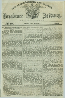 Breslauer Zeitung : mit allerhöchster Bewilligung. 1843, № 206 (4 September) + dod.