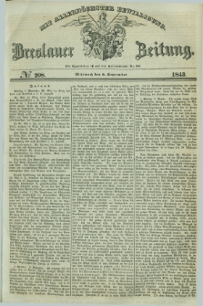 Breslauer Zeitung : mit allerhöchster Bewilligung. 1843, № 208 (6 September) + dod.