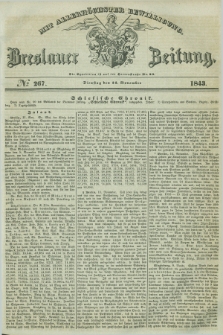 Breslauer Zeitung : mit allerhöchster Bewilligung. 1843, № 267 (14 November) + dod.