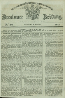 Breslauer Zeitung : mit allerhöchster Bewilligung. 1843, № 279 (28 November) + dod.