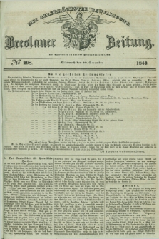 Breslauer Zeitung : mit allerhöchster Bewilligung. 1843, № 298 (20 December) + dod.