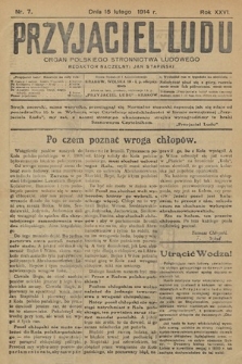 Przyjaciel Ludu : organ Polskiego Stronnictwa Ludowego. 1914, nr 7