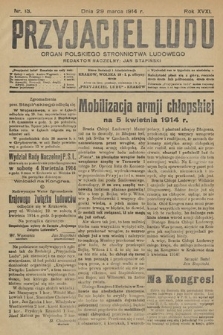 Przyjaciel Ludu : organ Polskiego Stronnictwa Ludowego. 1914, nr 13