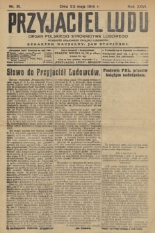 Przyjaciel Ludu : organ Polskiego Stronnictwa Ludowego. 1914, nr 21