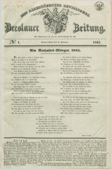 Breslauer Zeitung : mit allerhöchster Bewilligung. 1845, № 1 (2 Januar) + dod.