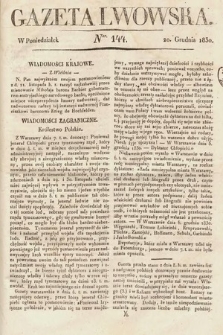 Gazeta Lwowska. 1830, nr 144