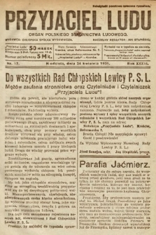 Przyjaciel Ludu : organ Polskiego Stronnictwa Ludowego. 1921, nr 17