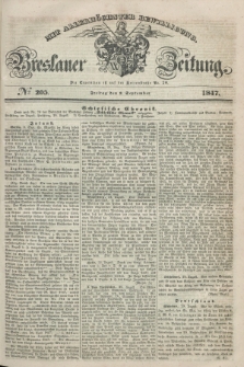 Breslauer Zeitung : mit allerhöchster Bewilligung. 1847, № 205 (3 September) + dod.