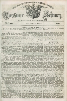 Breslauer Zeitung : mit allerhöchster Bewilligung. 1847, № 232 (5 Oktober) + dod.