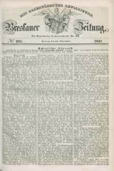 Breslauer Zeitung : mit allerhöchster Bewilligung. 1847, № 265 (12 November) + dod.