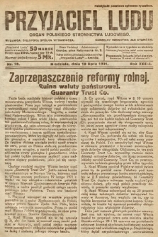 Przyjaciel Ludu : organ Polskiego Stronnictwa Ludowego. 1921, nr 28