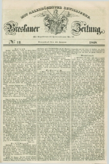 Breslauer Zeitung : mit allerhöchster Bewilligung. 1848, № 12 (15 Januar) + dod.