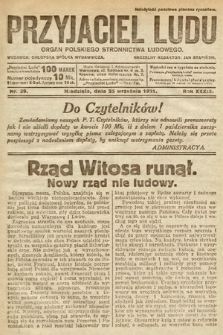 Przyjaciel Ludu : organ Polskiego Stronnictwa Ludowego. 1921, nr 39