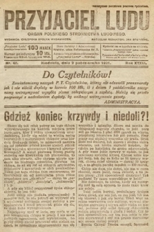 Przyjaciel Ludu : organ Polskiego Stronnictwa Ludowego. 1921, nr 40