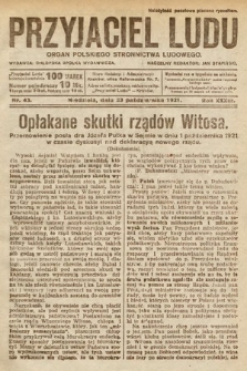 Przyjaciel Ludu : organ Polskiego Stronnictwa Ludowego. 1921, nr 43
