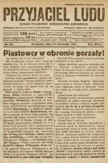 Przyjaciel Ludu : organ Polskiego Stronnictwa Ludowego. 1921, nr 46