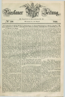 Breslauer Zeitung. 1848, № 190 (16 August) + dod.