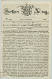 Breslauer Zeitung. 1848, № 210 (8 September) + dod.