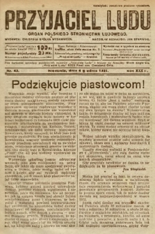 Przyjaciel Ludu : organ Polskiego Stronnictwa Ludowego. 1921, nr 49