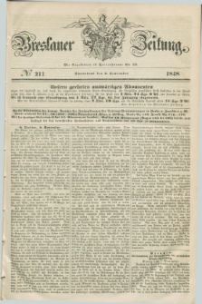Breslauer Zeitung. 1848, № 211 (9 September) + dod.