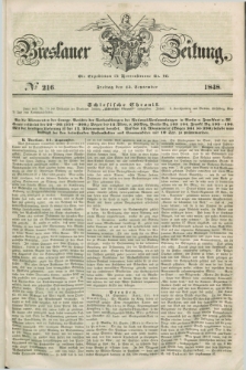 Breslauer Zeitung. 1848, № 216 (15 September) + dod.