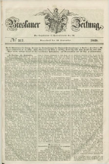Breslauer Zeitung. 1848, № 217 (16 September) + dod.