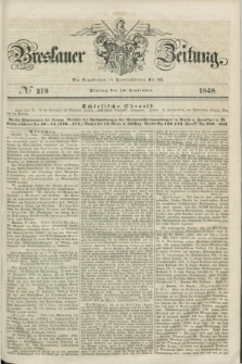 Breslauer Zeitung. 1848, № 219 (19 September) + dod.