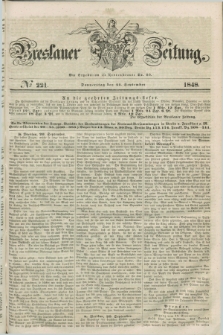 Breslauer Zeitung. 1848, № 221 (21 September) + dod.