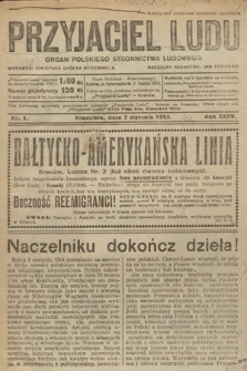 Przyjaciel Ludu : organ Polskiego Stronnictwa Ludowego. 1923, nr 1