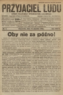 Przyjaciel Ludu : organ Polskiego Stronnictwa Ludowego. 1922, nr 3