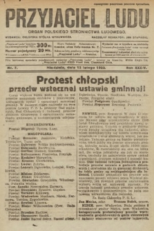 Przyjaciel Ludu : organ Polskiego Stronnictwa Ludowego. 1922, nr 7