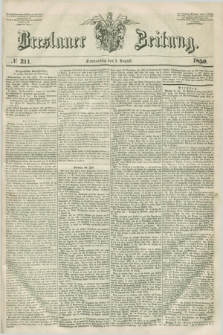 Breslauer Zeitung. 1850, № 211 (1 August) + dod.
