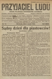 Przyjaciel Ludu : organ Polskiego Stronnictwa Ludowego. 1922, nr 10