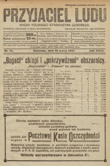 Przyjaciel Ludu : organ Polskiego Stronnictwa Ludowego. 1922, nr 12