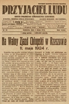 Przyjaciel Ludu : organ Polskiego Stronnictwa Ludowego. 1924, nr 19