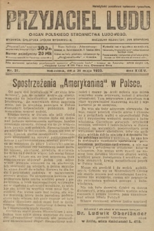 Przyjaciel Ludu : organ Polskiego Stronnictwa Ludowego. 1922, nr 21